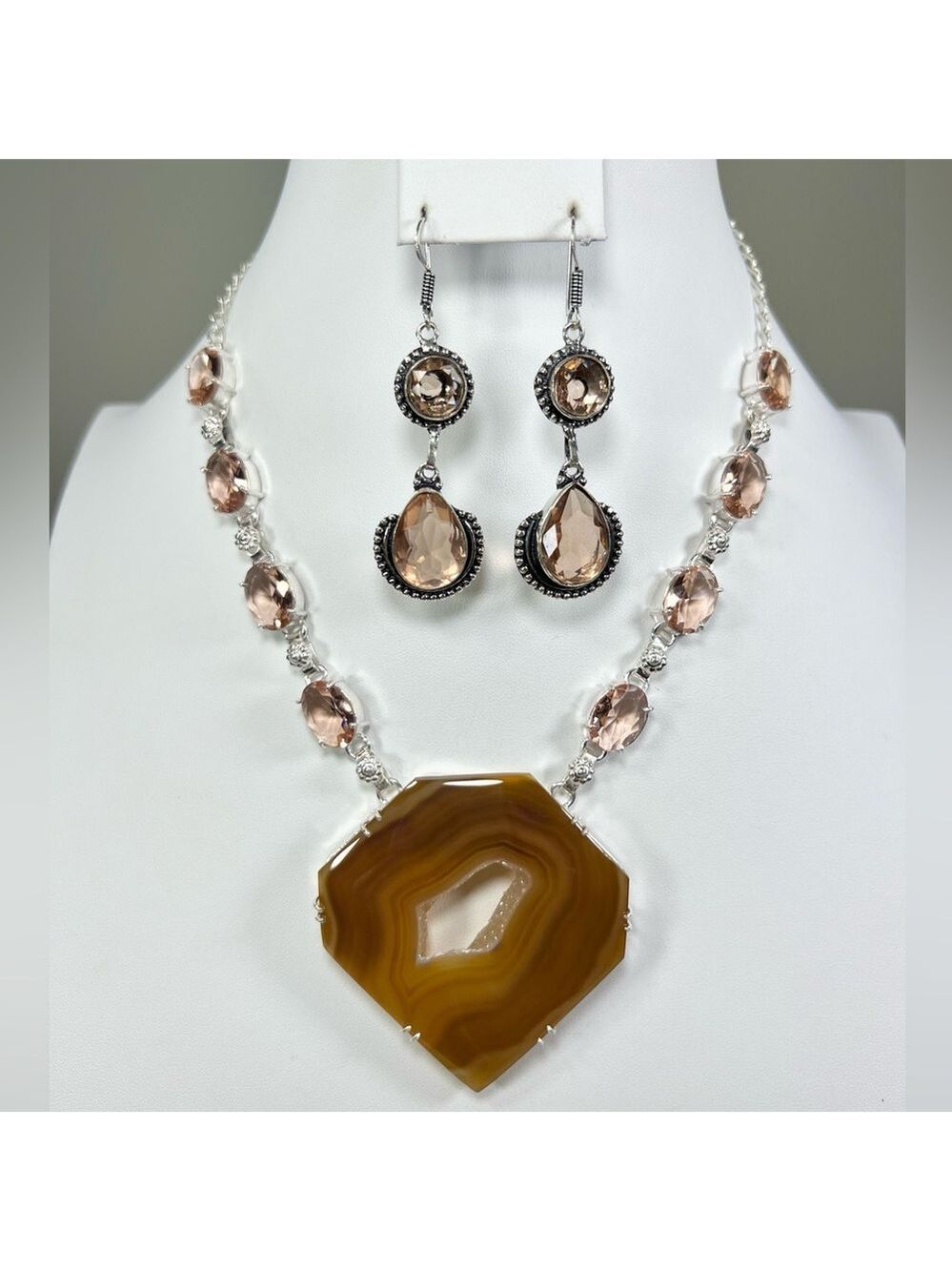 Solar Quartz 925 Gemstone Large Necklace ONLY
